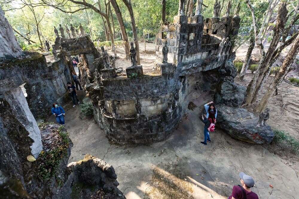 小普陀山禪修公園被網友稱為台版吳哥窟。圖片來源：台南市政府