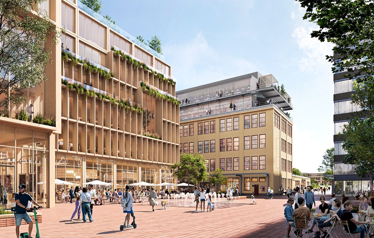 瑞典的斯德哥爾摩Sickla社區，將出現出世上最大的木造建築大樓城市。圖片來源：Atrium Ljungberg官網
