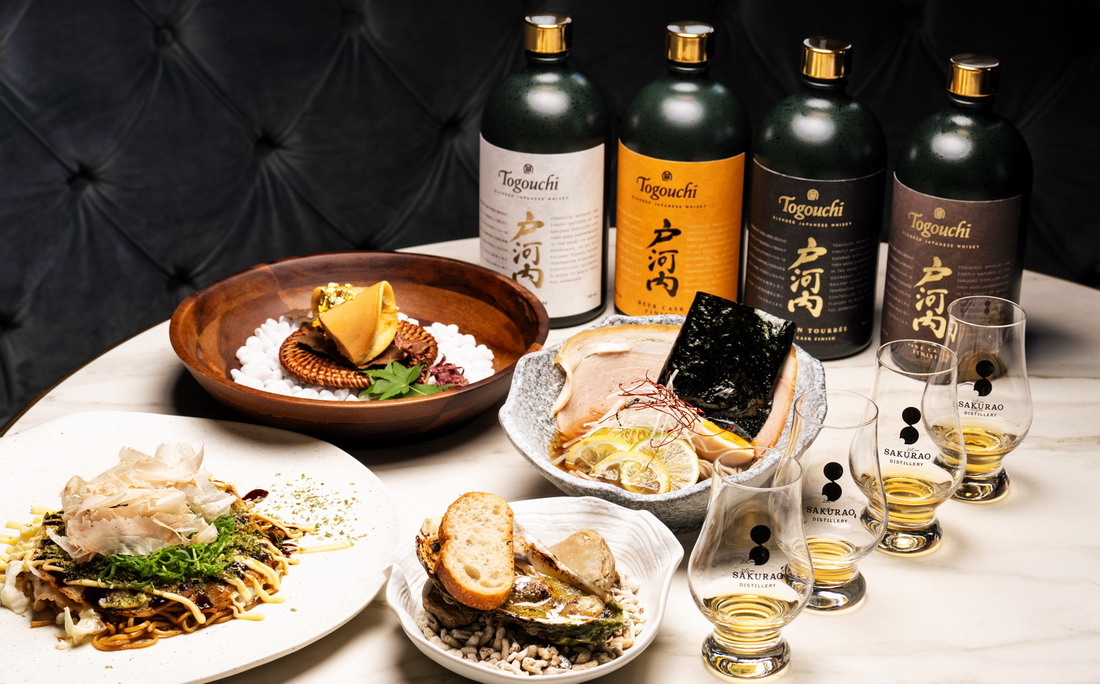 4款戶河內調和日本威士忌，搭4道日本料理餐搭酒。