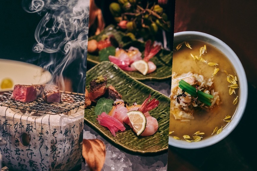 王劭仁表示，尋找代理的合作夥伴時，跑遍世界各地什麼都吃，除了評估市場面，一定要是自己很喜歡的。包括食材、醬汁和料理能力，都要能達到「精準、飽滿、多層次、細膩」。（圖為燈燈庵新竹店的會席料理）